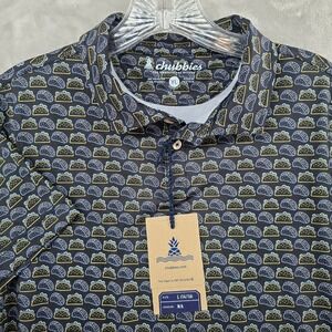 Chubbies Performance Polo Kids Size L (14/16) Black Taco Print Short Sleeve